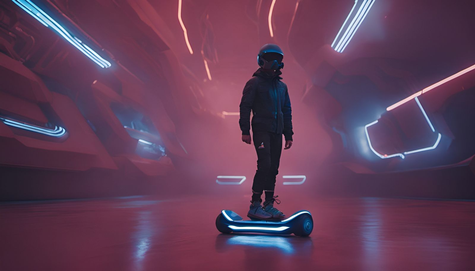 Sci-Fi Adidas Hoverboard Arena at Dusk