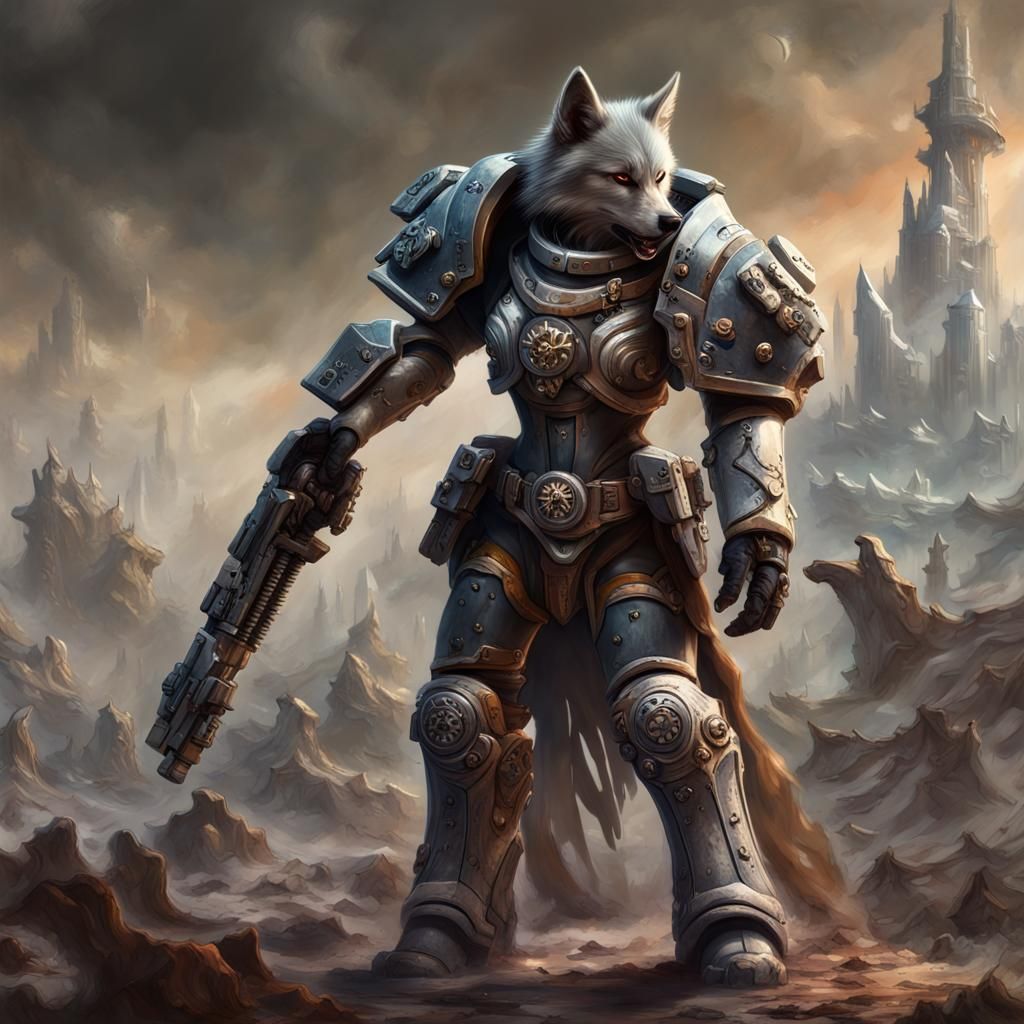 Female Space Wolf in Chaotic Combat Zone