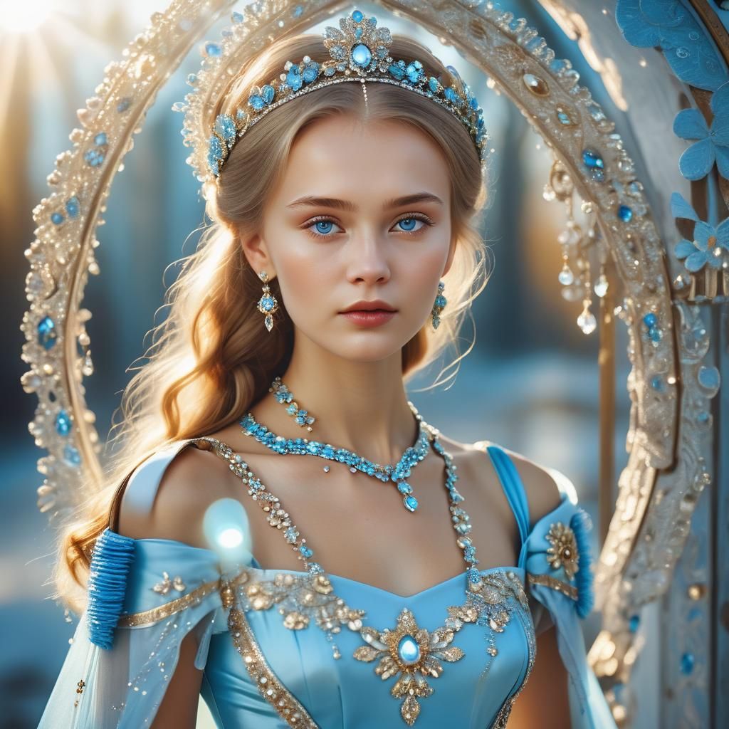 Russian Princess Portrait in Surreal Style