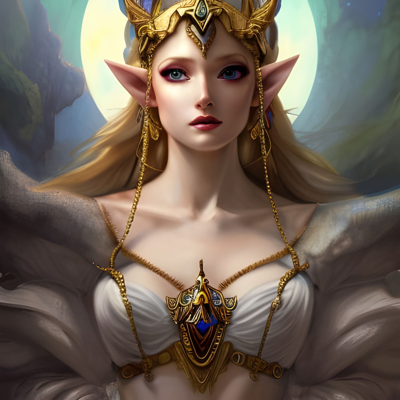 Hyperdetailed Princess Zelda in Rococo Style