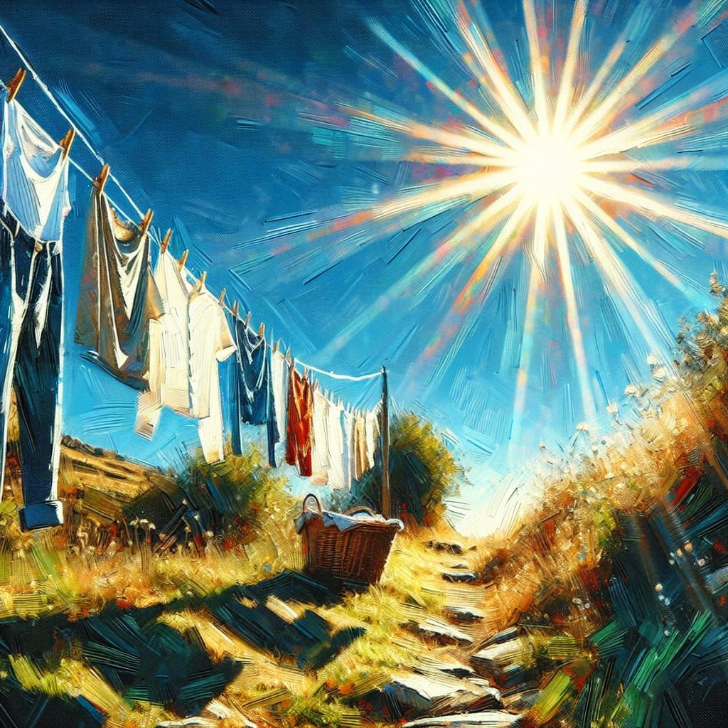 Sunny Country Afternoon in Vibrant Impasto Style