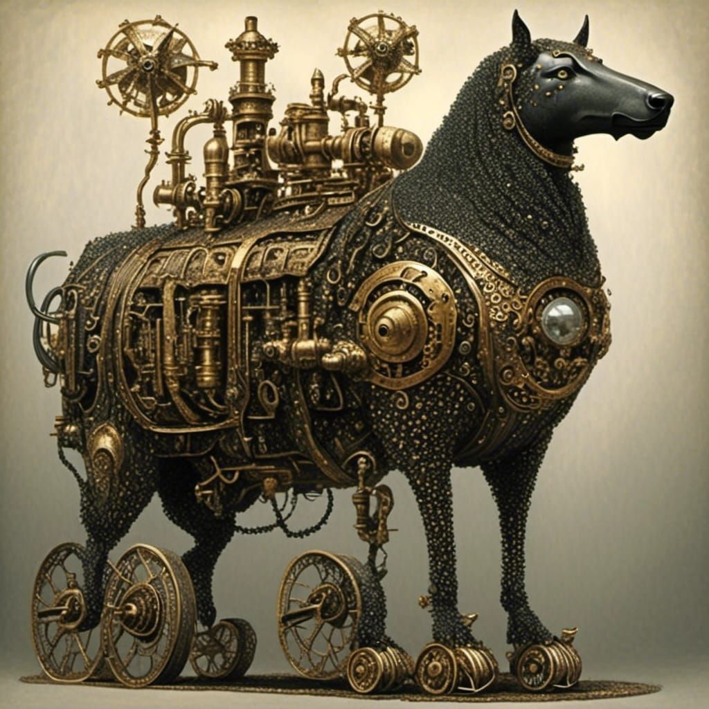Golden Steampunk Engine