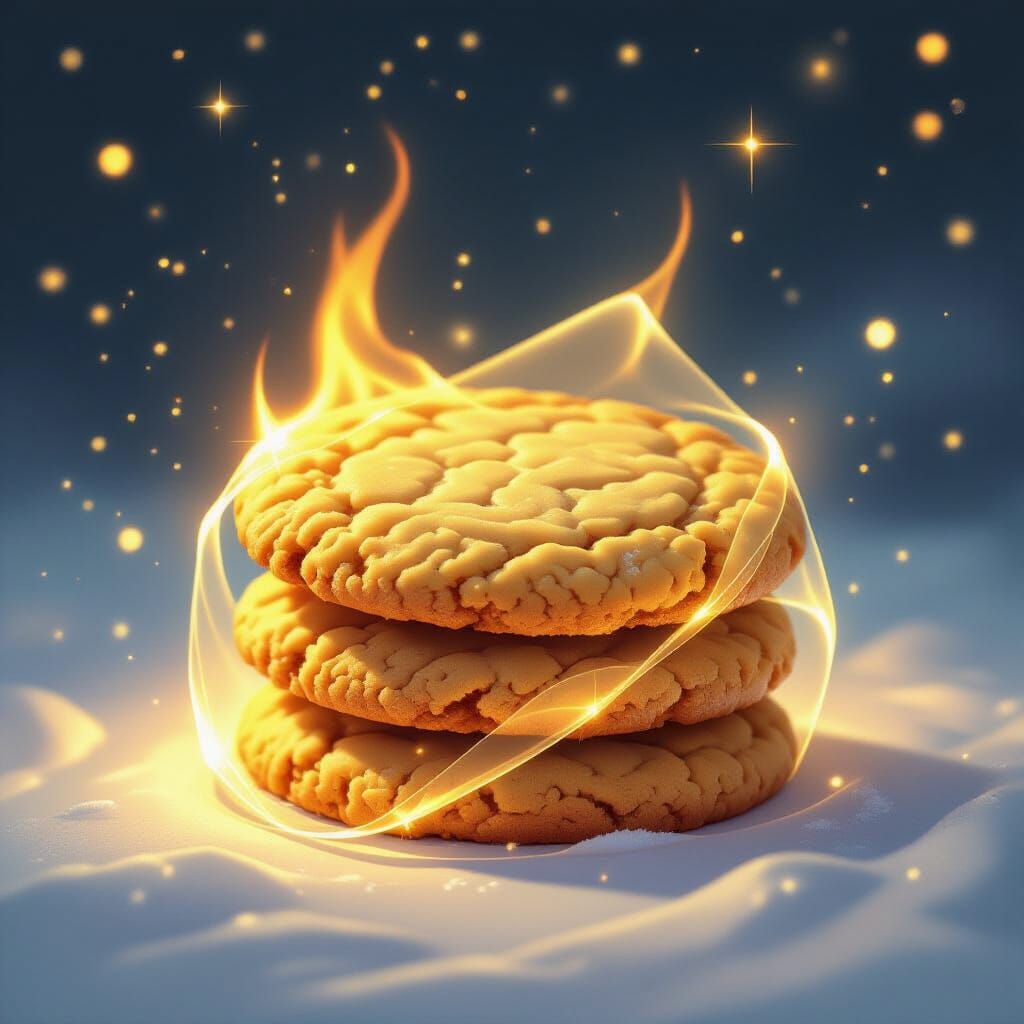Glowing Burning Spice Cookie with Anime Sparks