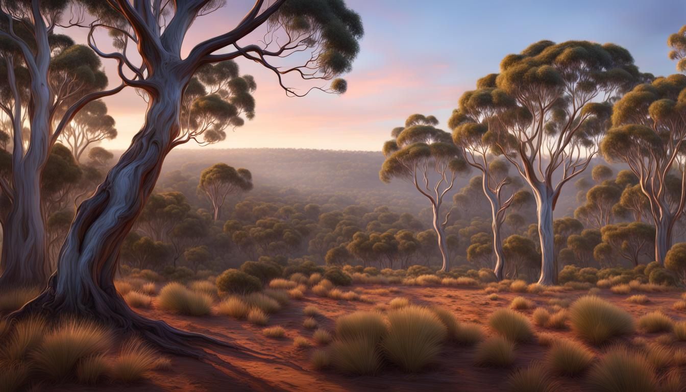 Australian Bushland in Impressionist Style