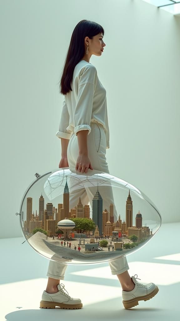 Woman's Handbag Reveals Futuristic Pod City
