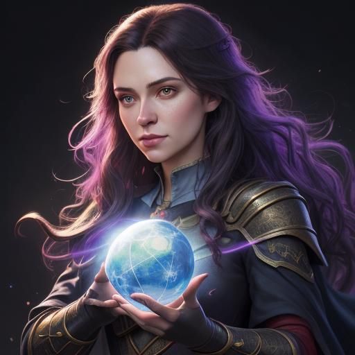 Girl Casting Magic Spell in Fantasy Portrait