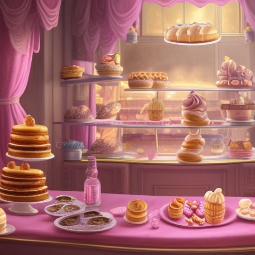 Whimsical Bakery Wonderland in Fantasy Concept Art Style