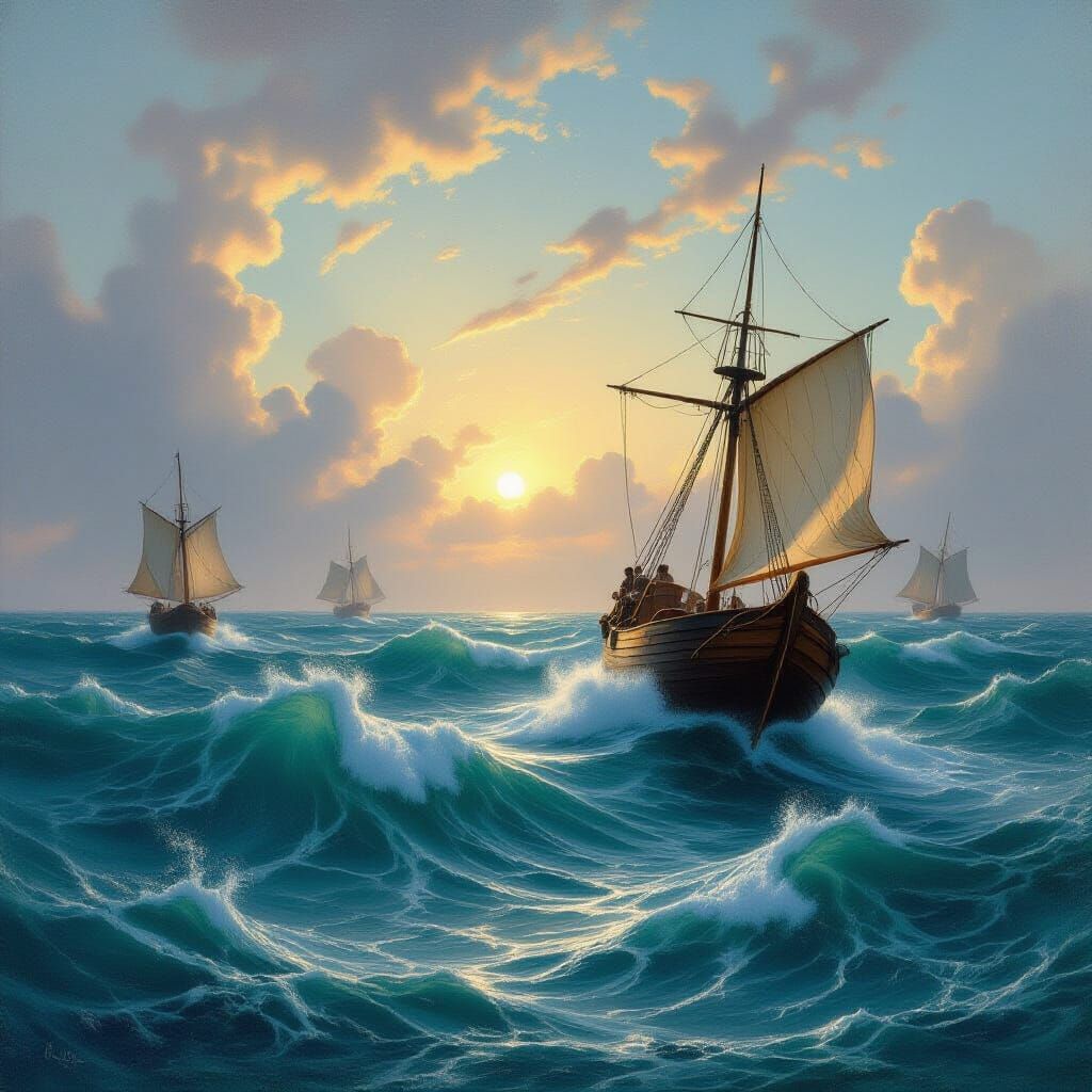 Wild 18th Century Seascape with Sublime Presence