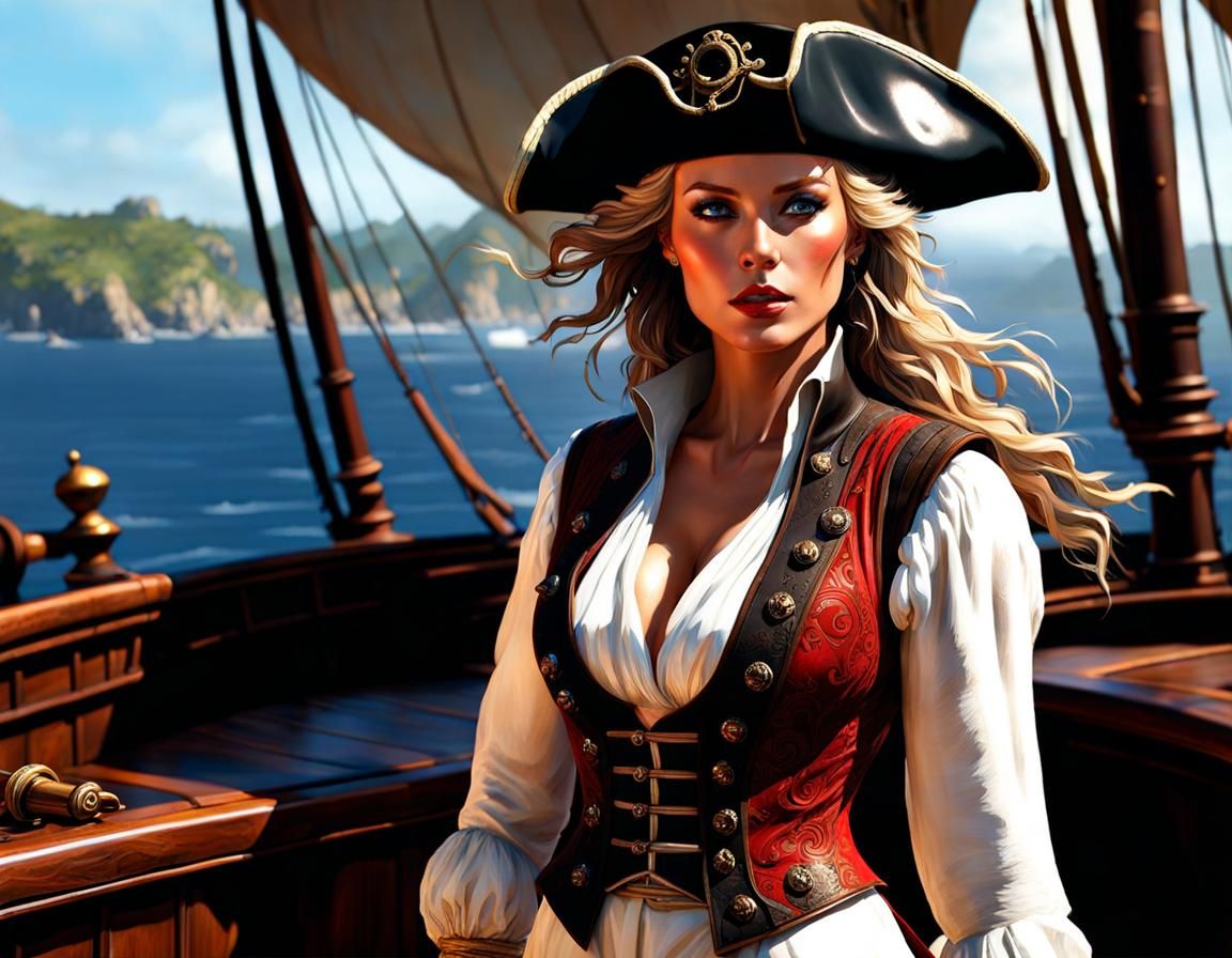 Pirate Captain Portrait in Fantasy Art Style