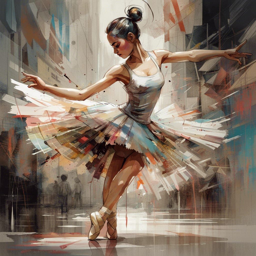 Ballerina Dancing: Polychromatic Digital Art