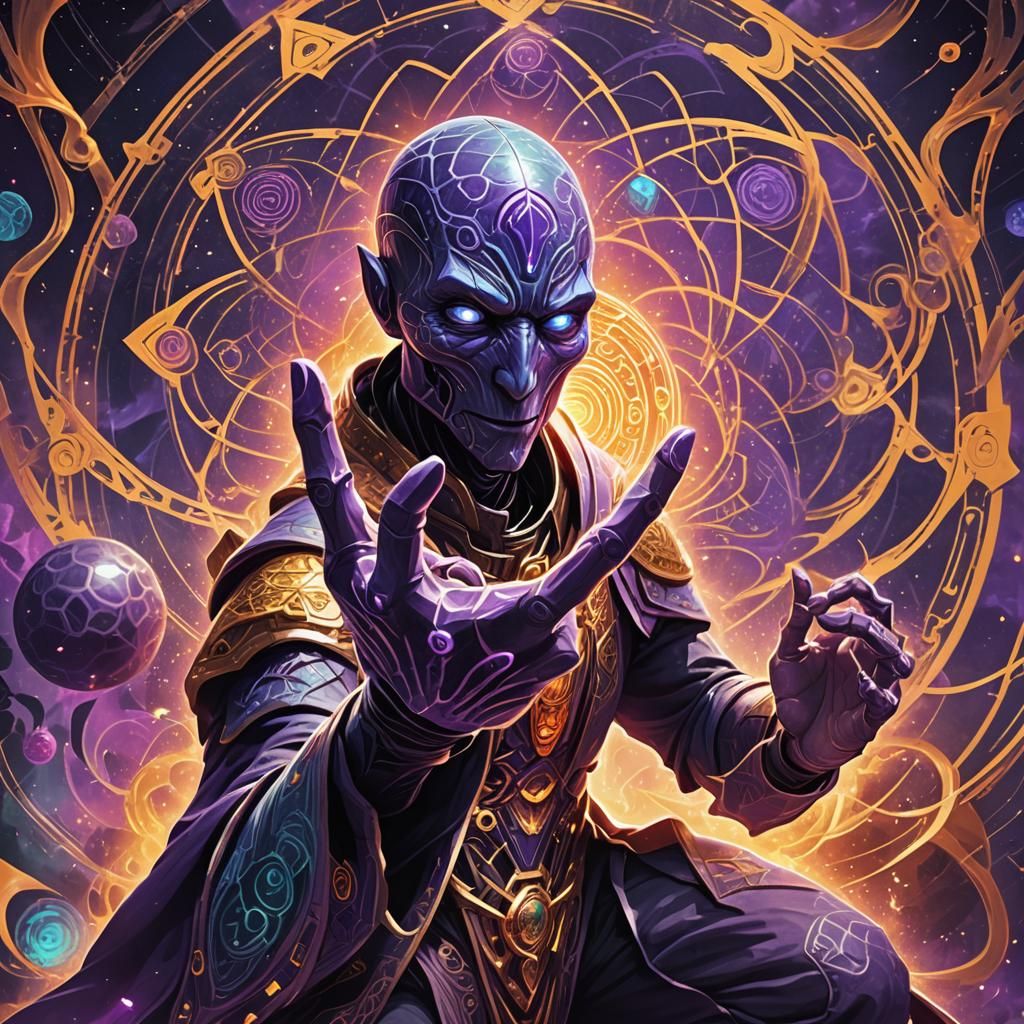 Intricate Faceless Void with Sacred Geometry, Videogame Art