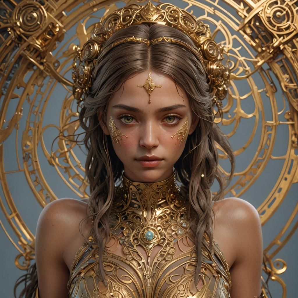 Realistic Portrait with Volumetric Lighting and Textures