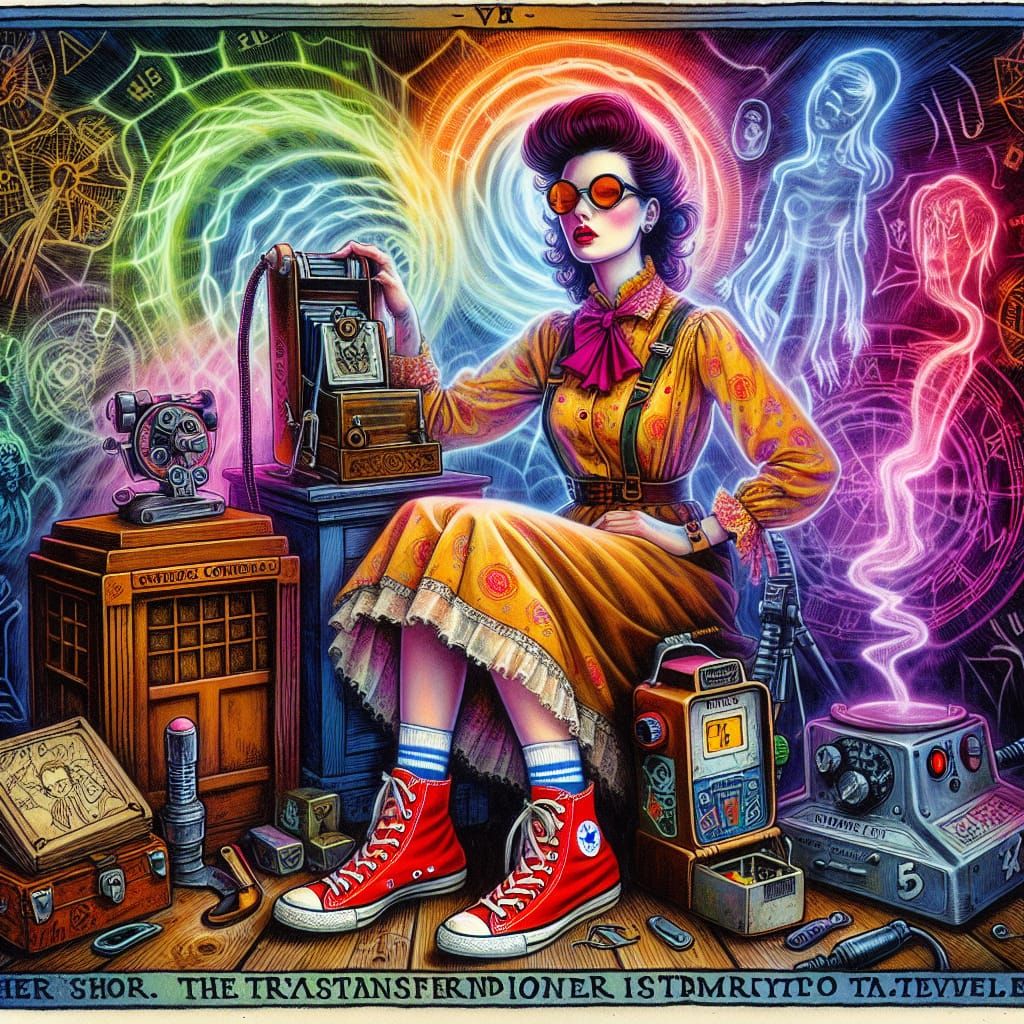 High Priestess Tarot Card with Sci-Fi Character