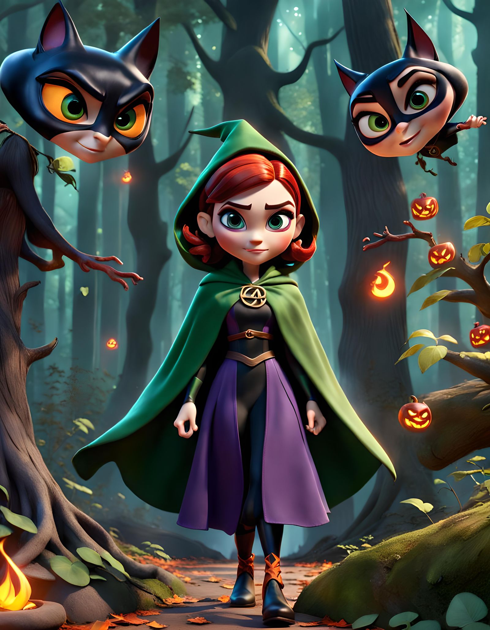 Celtic Witch on Forest Quest in Photorealistic 3D CGI