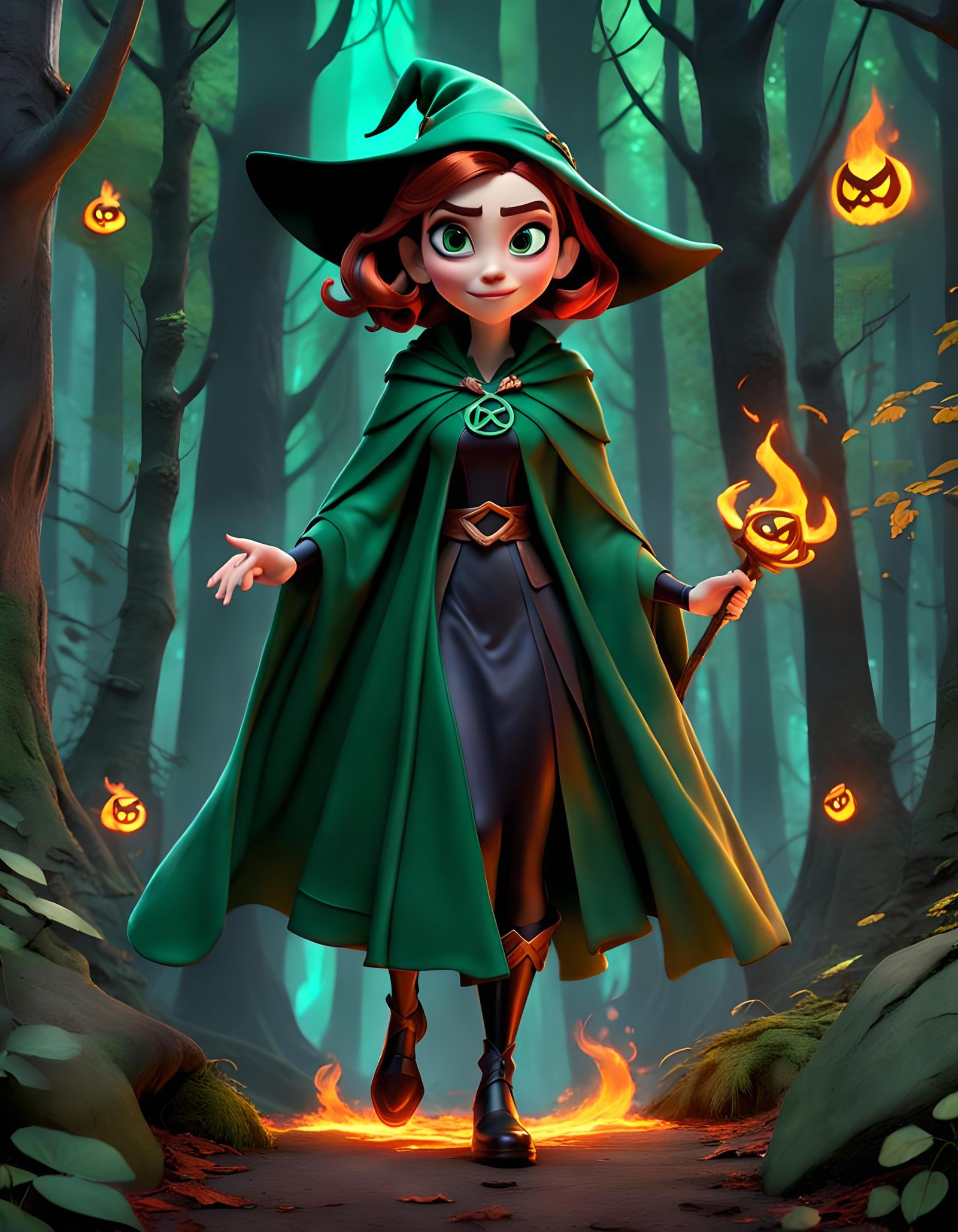 Charming Witch on a Goblincore Adventure