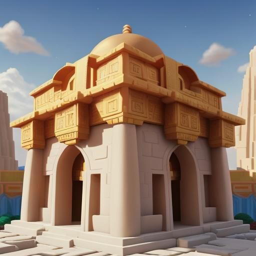 Cloud Temple: Middle Eastern Architecture in SimCity Style