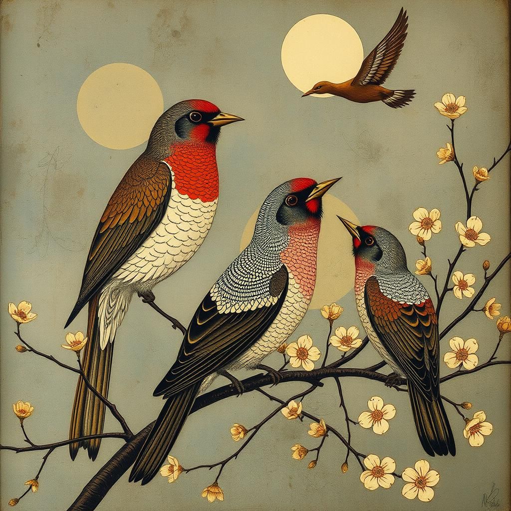 Whimsical Morning Scene with Intricate Patterns