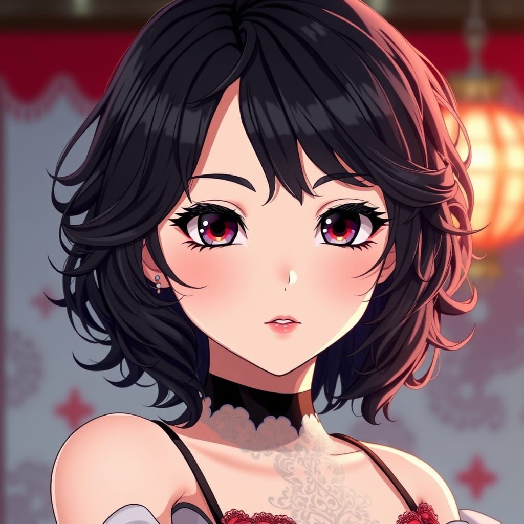 Seductive Anime Goddess in Elegant, Hyper-Realistic 3D Style