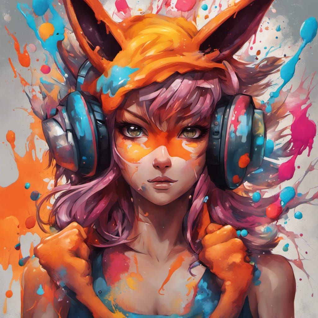 Flareon as Graffiti Street Art Character