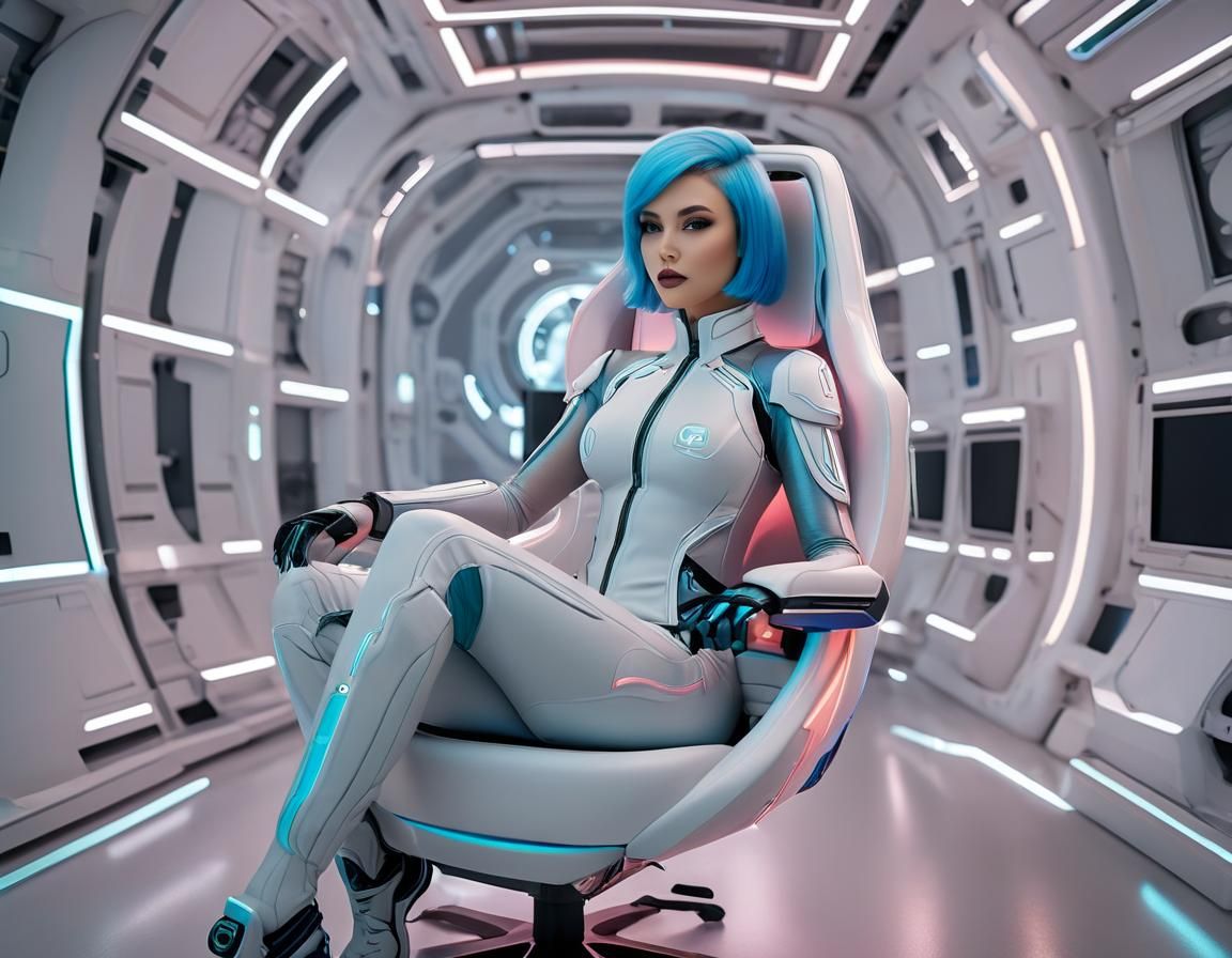 Futuristic Gamer Girl in Sci-Fi Portrait