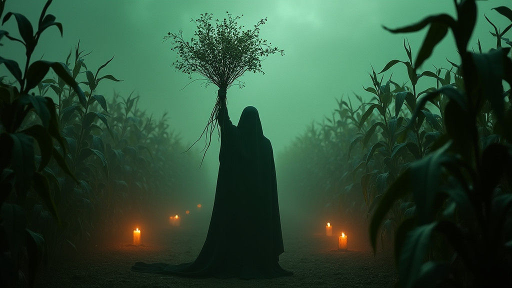 the green knight holds the holly bush to mark where the old year passes by