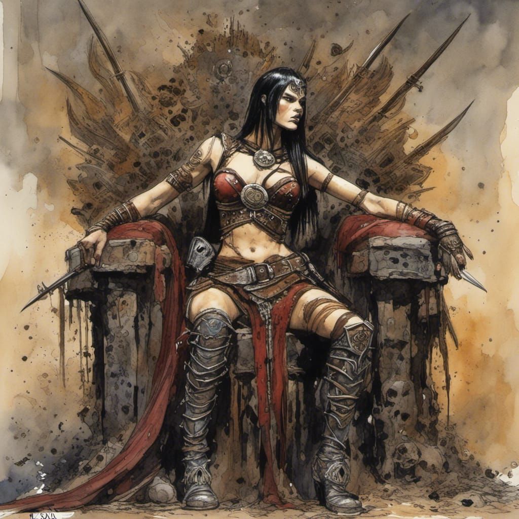 Xena the Warrior Princess on Her Throne