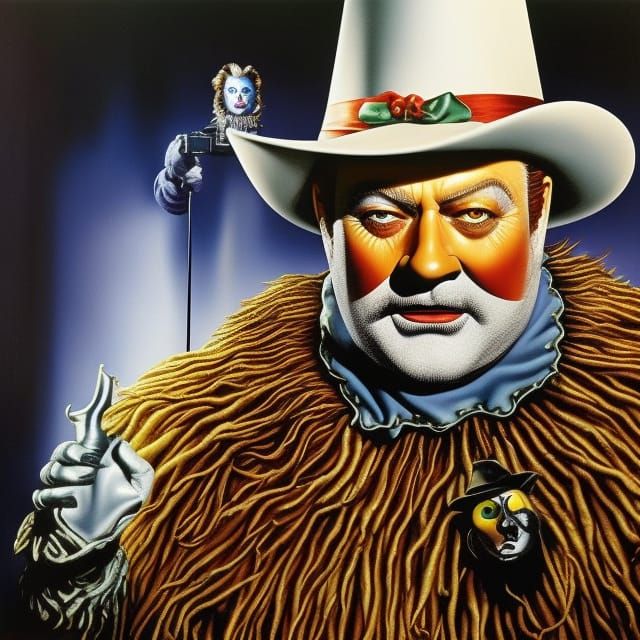 Serial killer John Wayne Gacy as the Wizard of Oz Tin Man, death of the Scarecrow, Lion has no heart, Inspired by dali a...