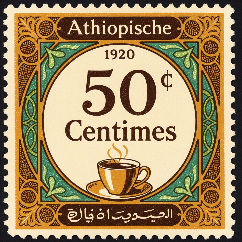 Postal stamp from Ethiopia, 1920