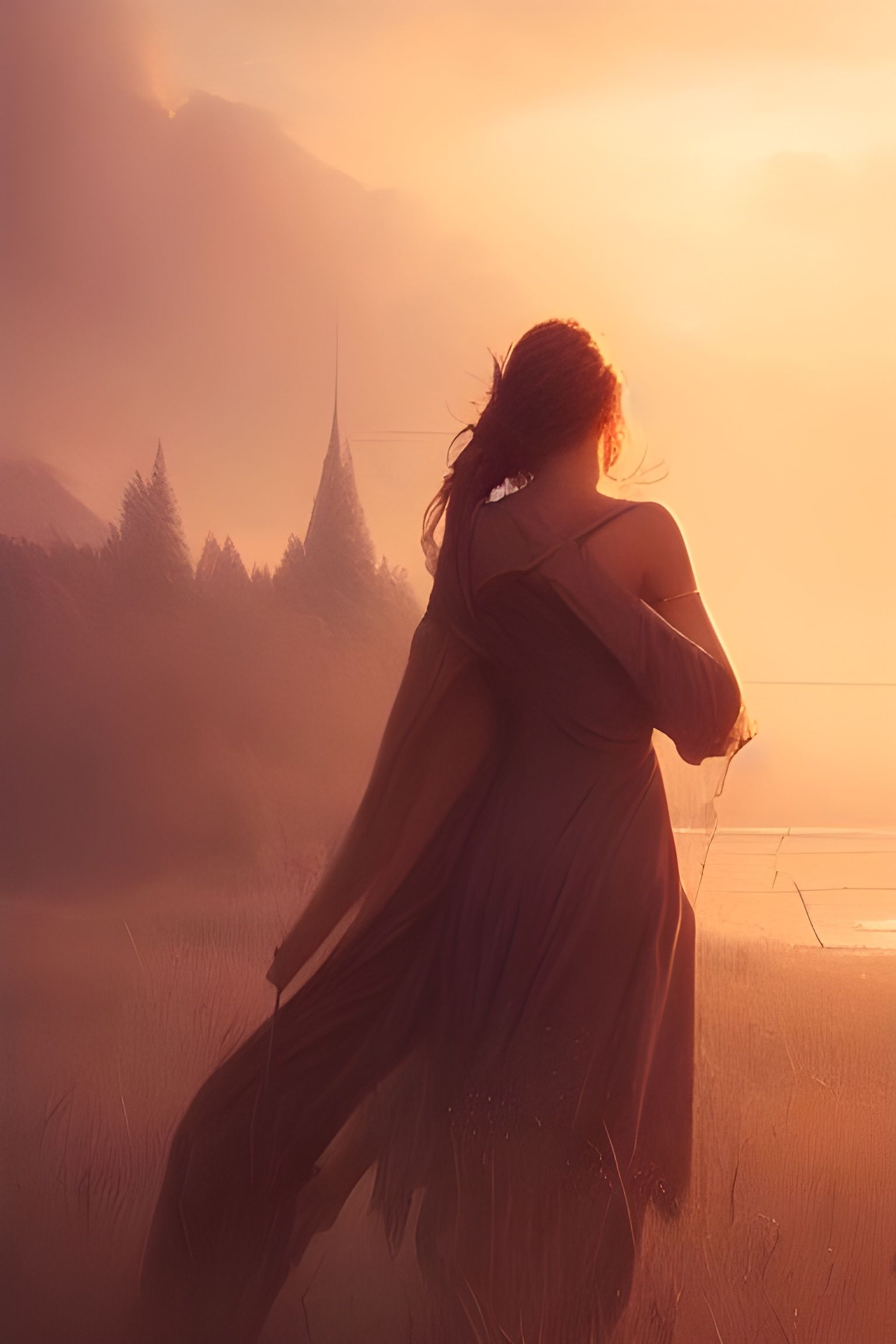 Romantic Portrait in Golden Hour Lighting