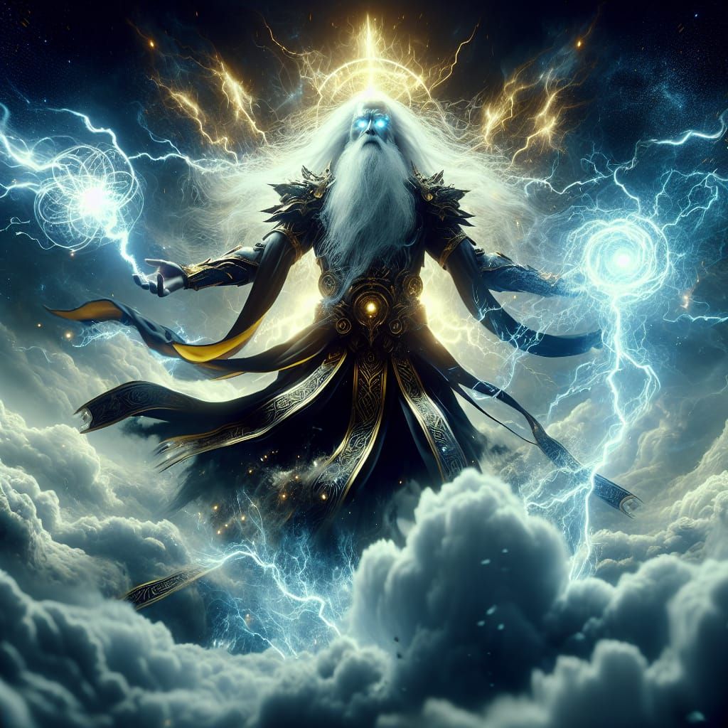 Zeus, God of Lightning, in Bioluminescent Armor