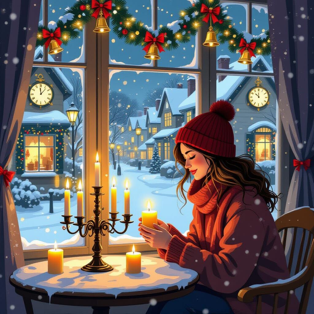 Midwinter Eve Candlelight Scene