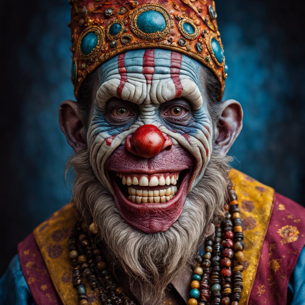 Maniacal Grin of a Zombie Monkey Monster Clown Holy Man