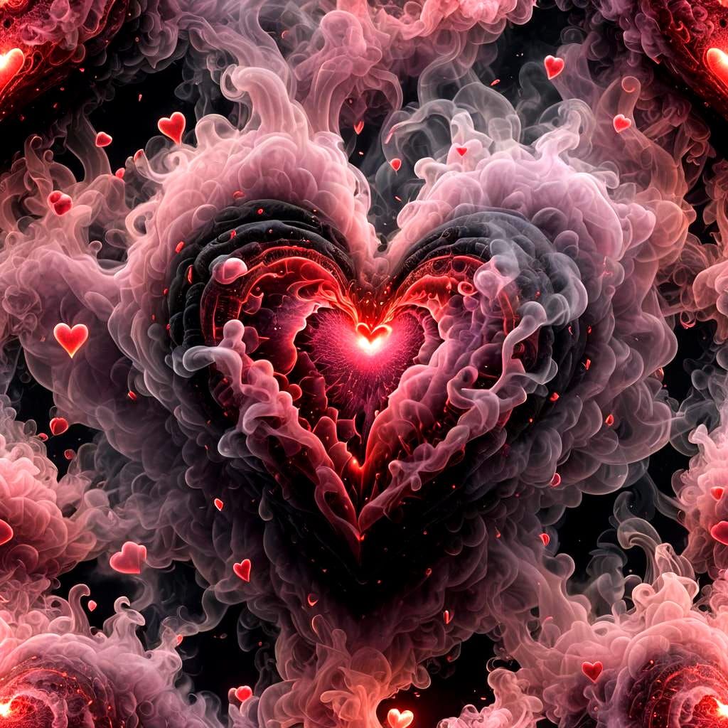 Surreal Heart with Floating Eyes, Salvador Dali Style