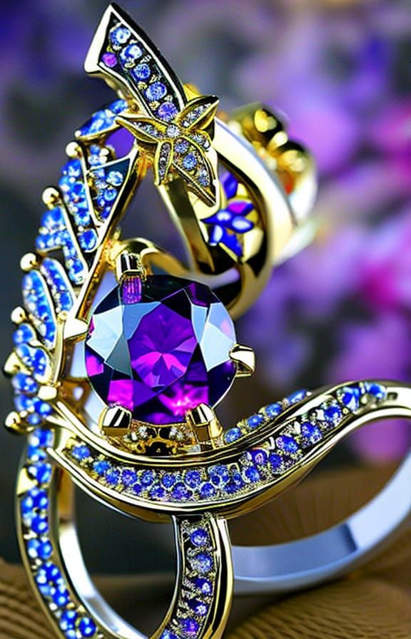 Hyperdetailed sparkling dragon  jewellery made entirely from...