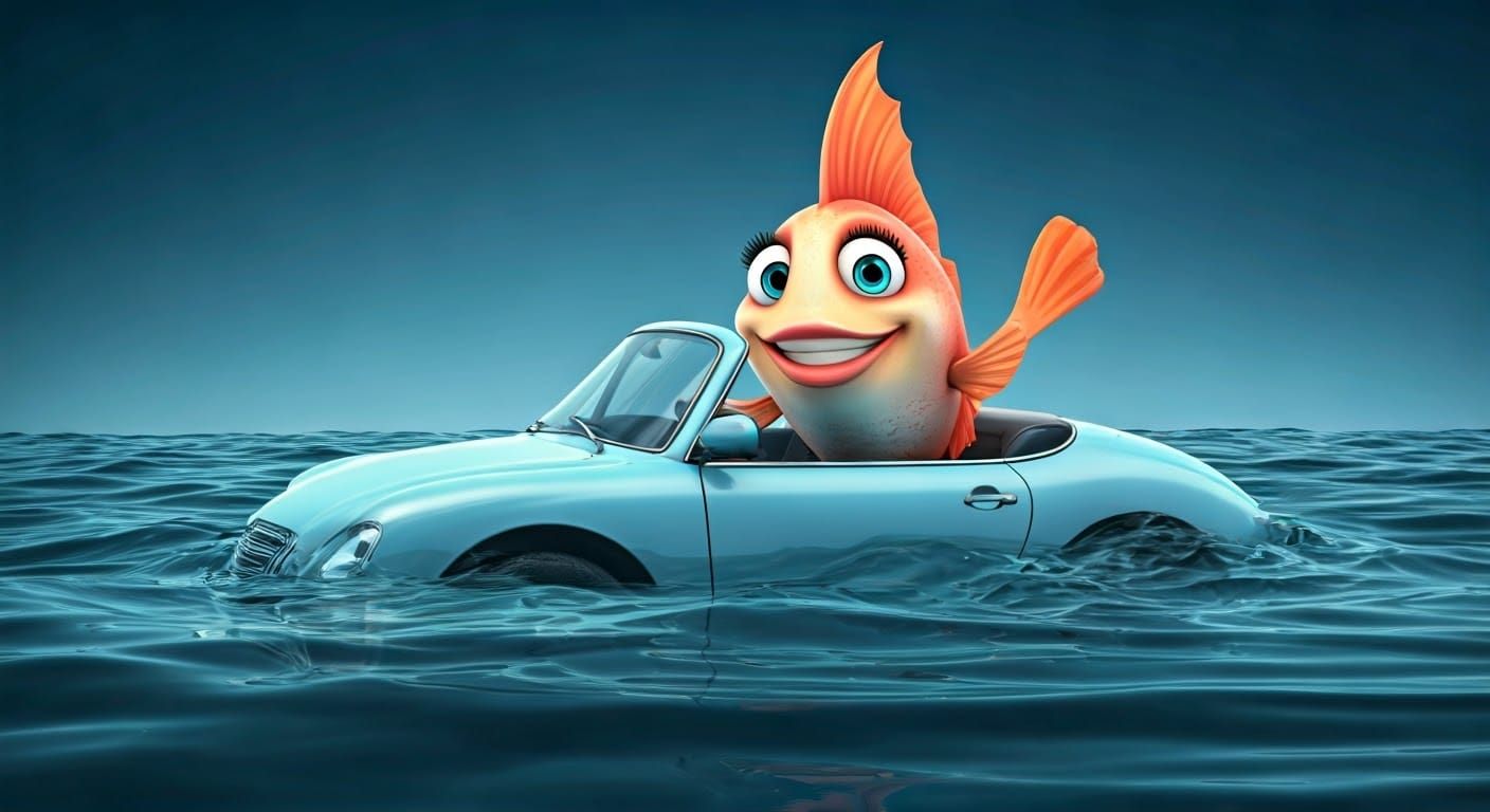 Fish Drives Car Full of Water