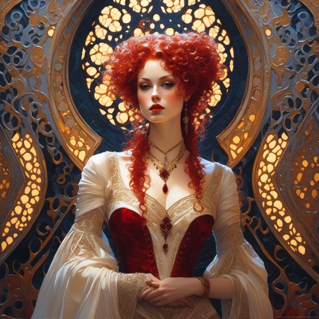 1500s Vampiress Portrait in Hyperrealistic Style