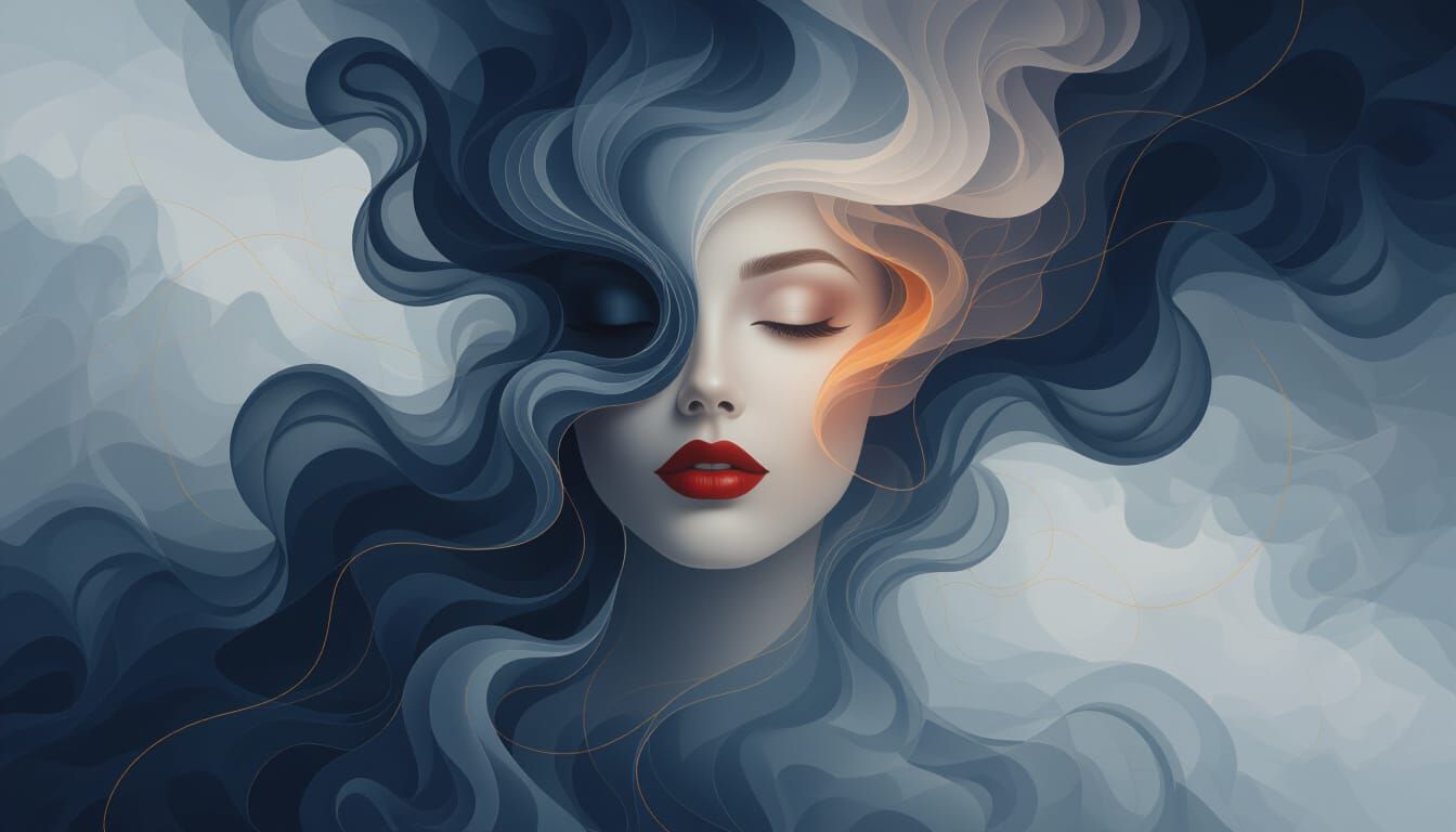 Ethereal Smoke Portrait of a Woman