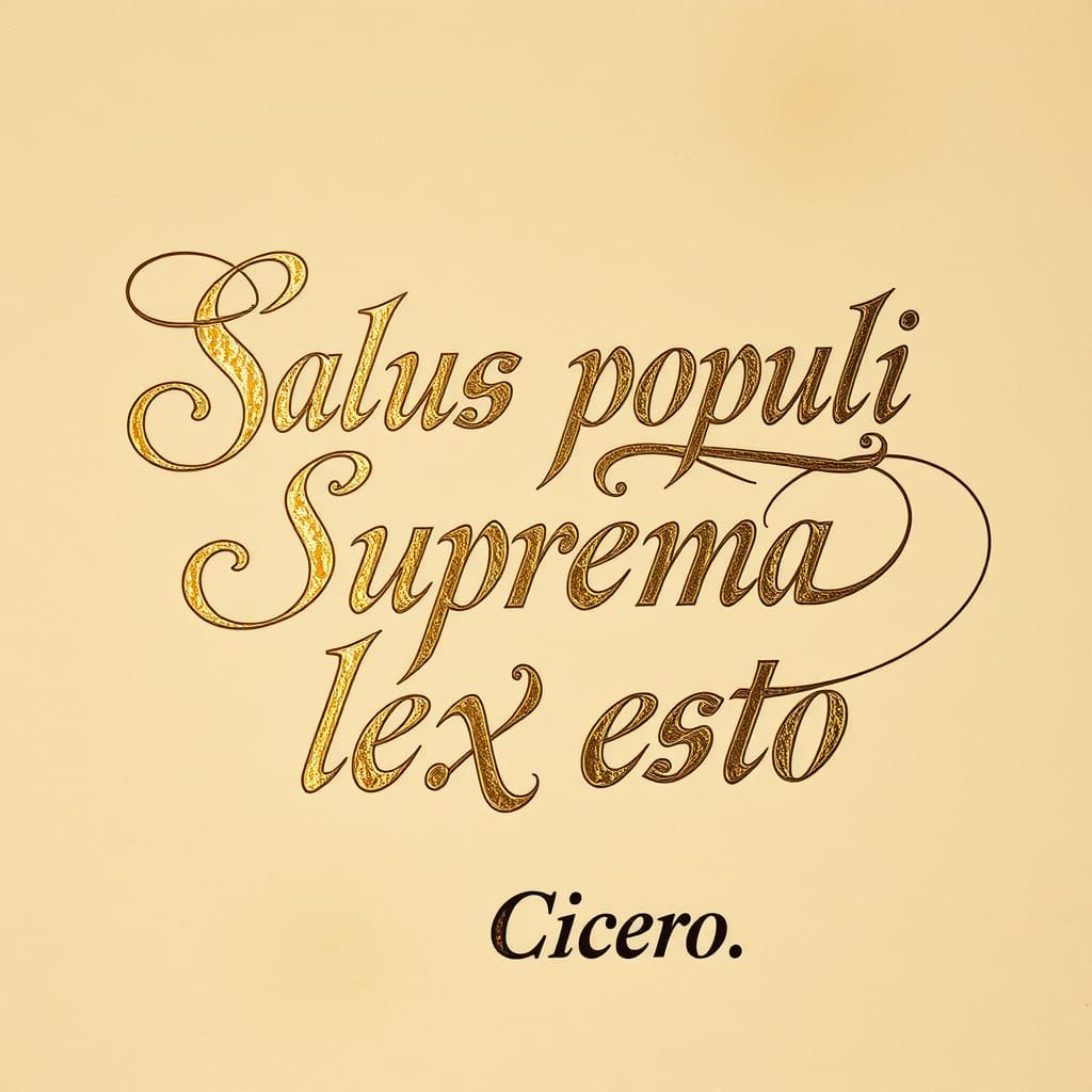 "The welfare of the people shall be the supreme law" -Cicero