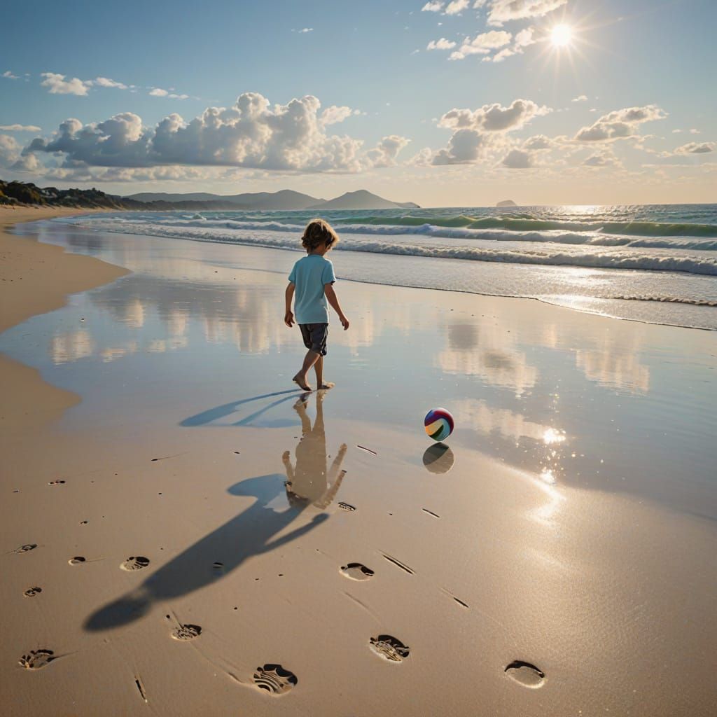 Serenely Captured Summer Beach Moment in Soft Focus