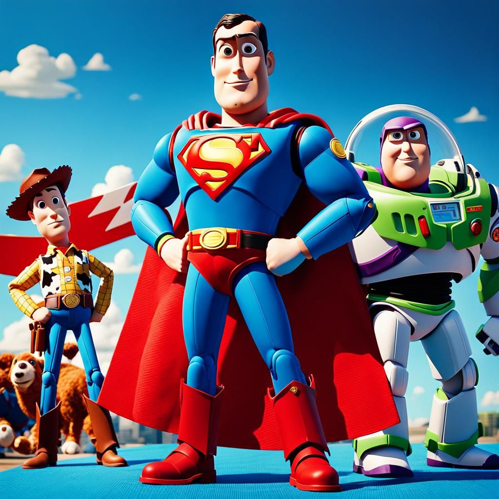 Superman drops in for a visit at Toy Story