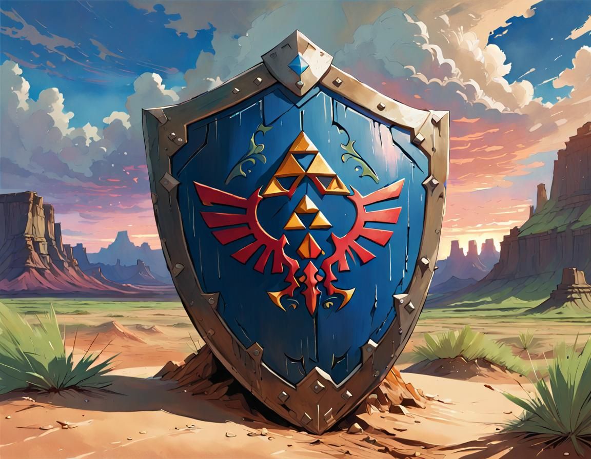 Abandoned Hylian Shield in Desert, Manga Illustration