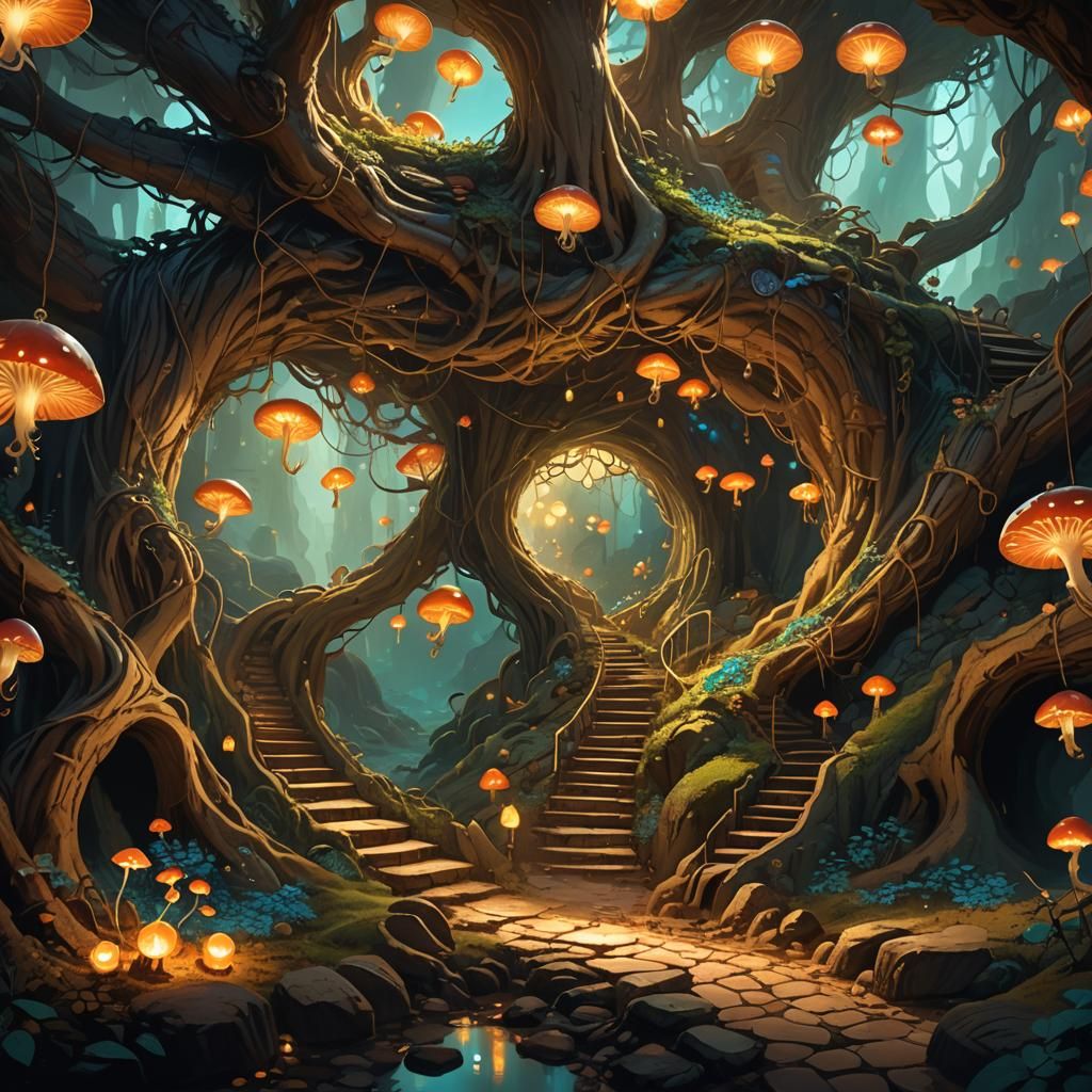 Alice in a Swirling Underground World