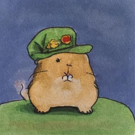 Goofy Hamster with Abstract Vector Fractal Art