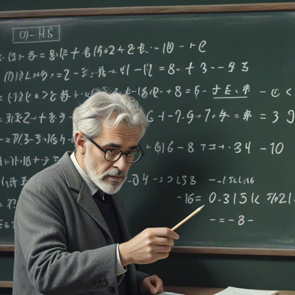 Matte Painting of Professor's Mathematical Discovery