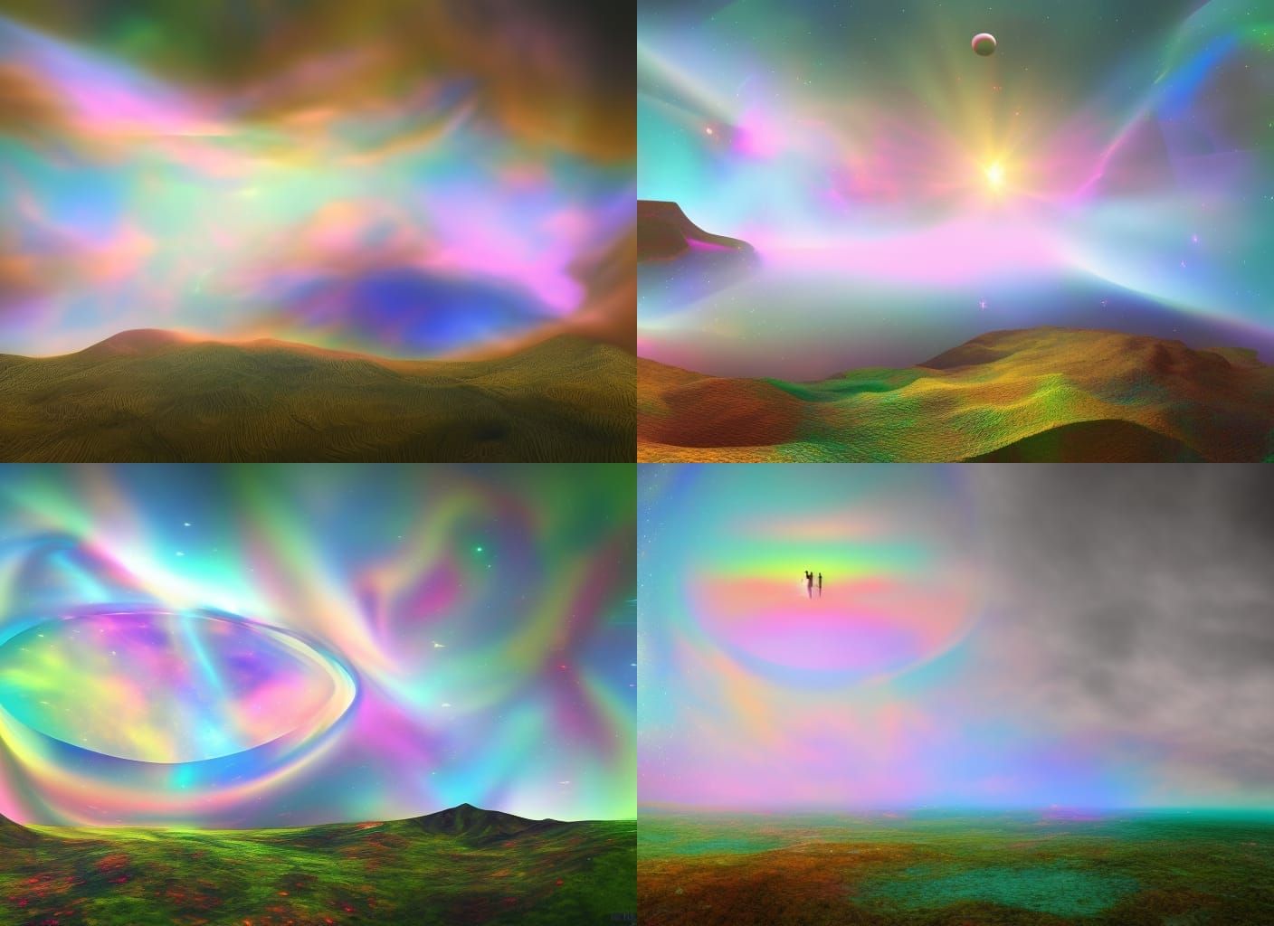 Cosmic Landscape in Holographic Astral Illustration