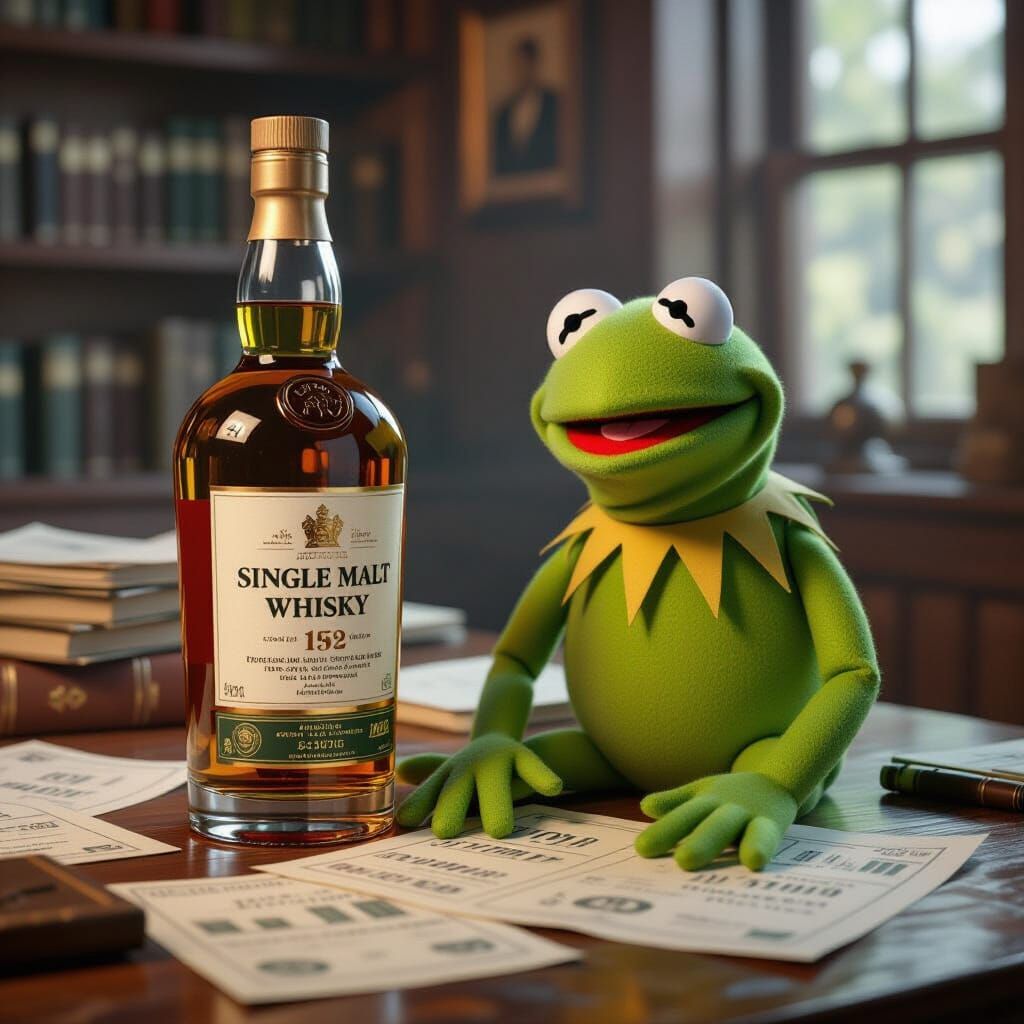 Distraught Kermit the Frog Amidst Financial Chaos