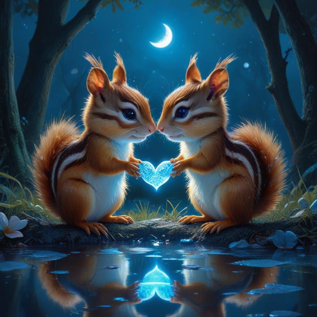 Enchanted Chipmunks with Celestial Eyes
