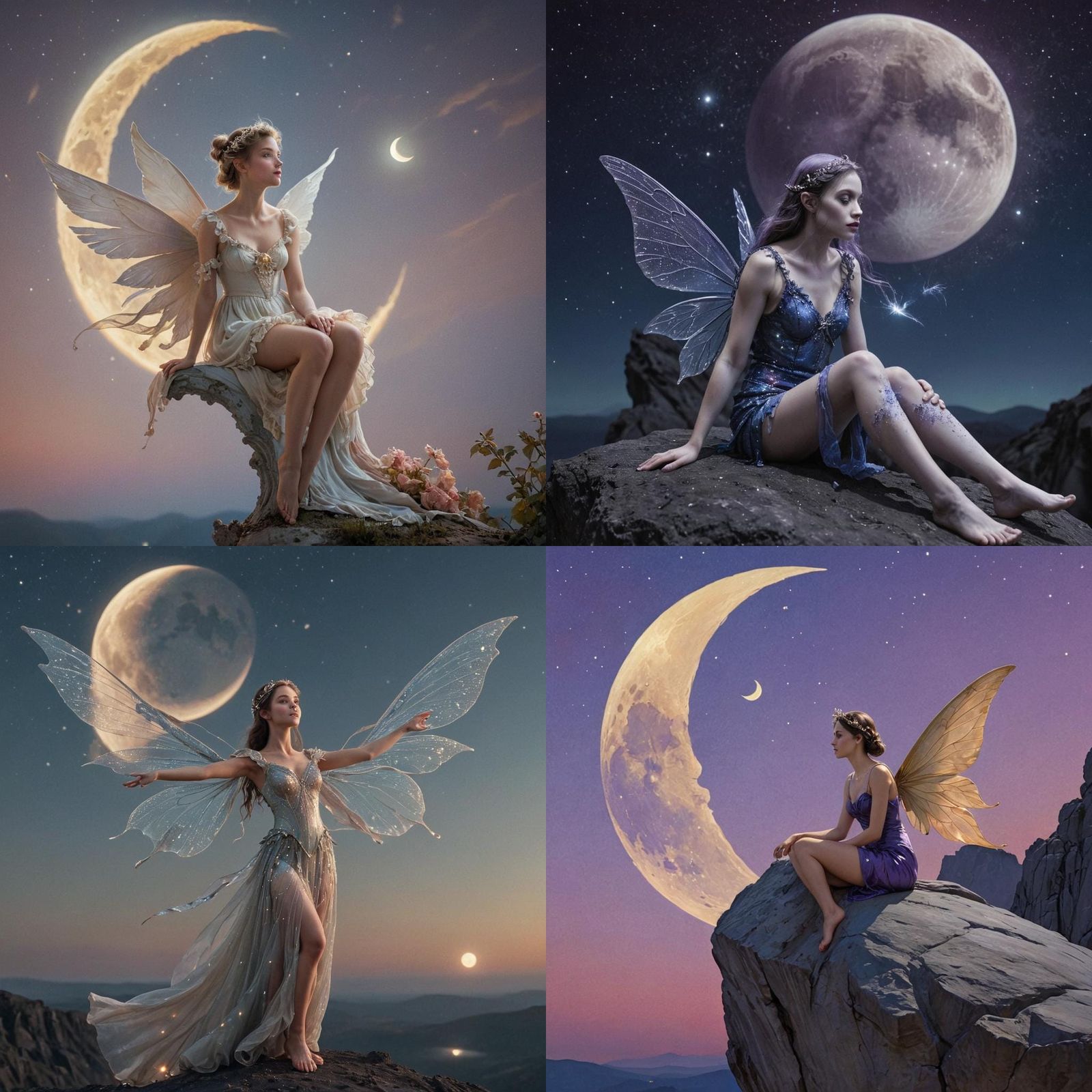 Moon Fairy Resting on the Moon