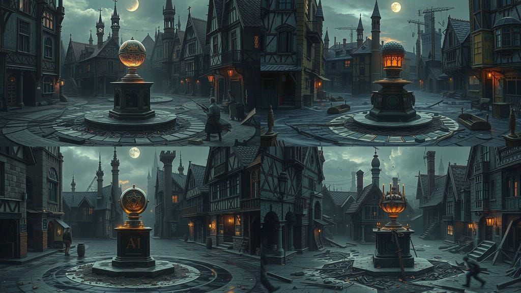 Forgotten City in Eternal Stillness, a Fantastical, Detailed...