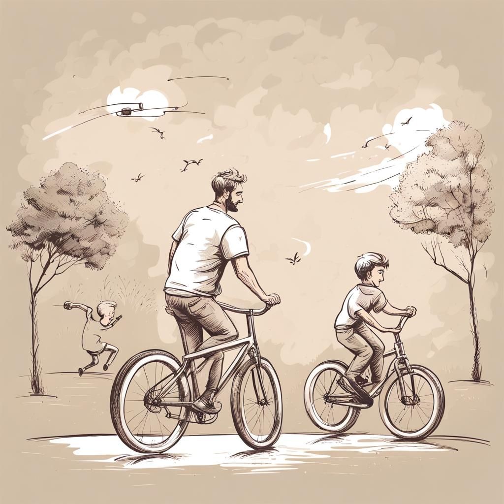 Father and Son Vector Art: Quality Time Together